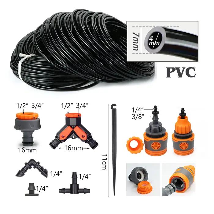 Système d'irrigation goutte-à-goutte automatique avec minuterie et capteur de pluie, 5-50m, tuyau de