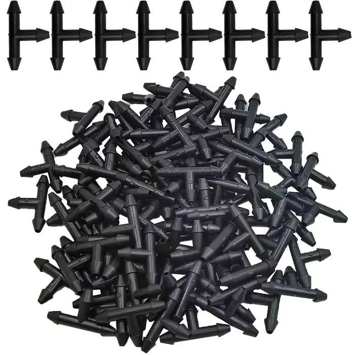 Oasis 50 pièces connecteur en t à 3 voies barbelé en plastique pour tube de 3/5mm raccords de tuyau