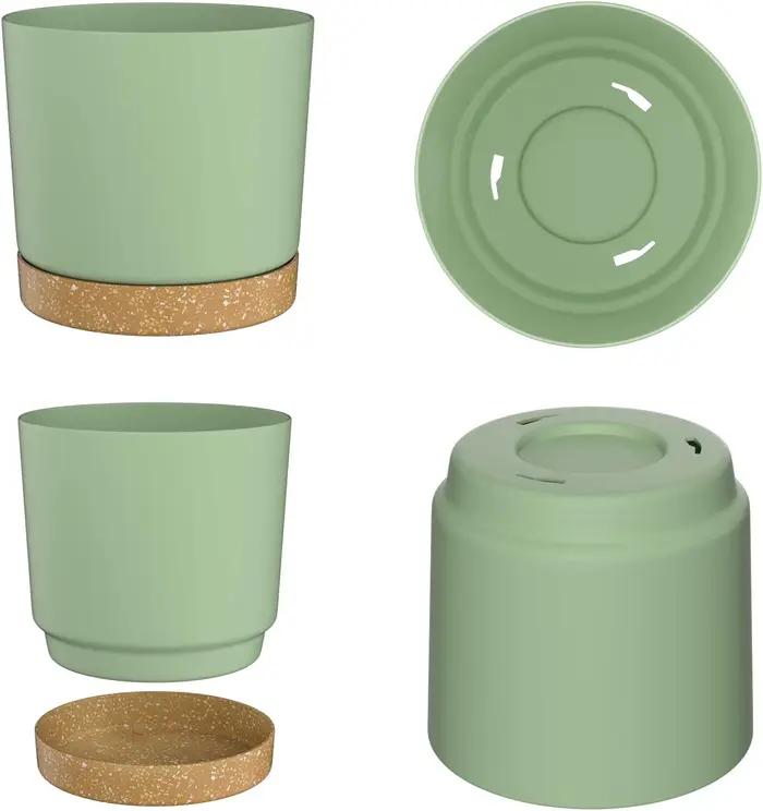 Grands pots légers pour plantes d'intérieur et d'extérieur, en plastique avec drainage