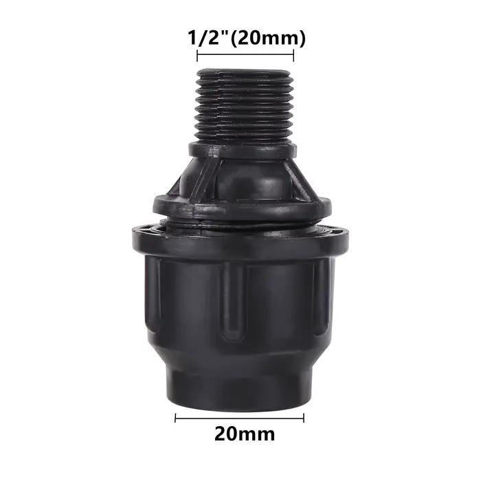 Tuyau d'eau en plastique PE à connexion rapide, filetage mâle, raccord droit rapide, 1/2 ", 3/4", 1