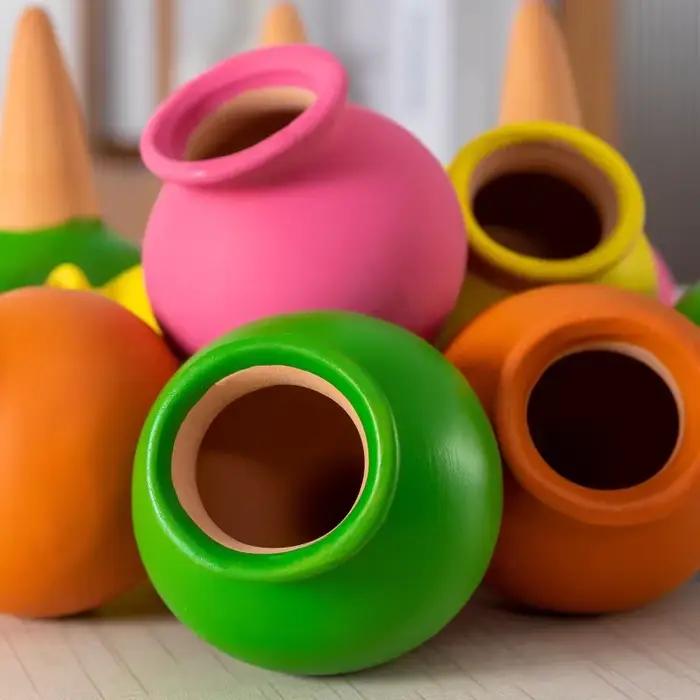 Dispositif compte-gouttes en Pot en céramique aléatoire, 4 pièces, dispositif d'eau, auto-arrosage,