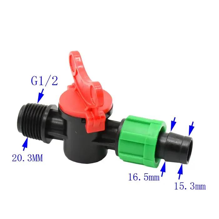 Robinet de jardin 1/2 mâle à 16mm, robinet de goutte-à-goutte G1/2 à 5/8 "16mm, robinet d'arrêt d'ea