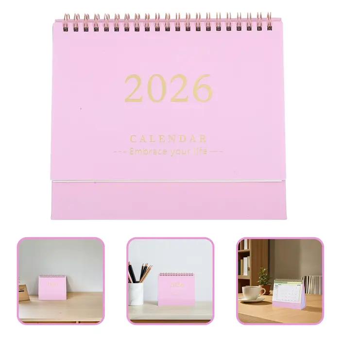 Calendrier de bureau 2026, petits calendriers de bureau, bloc-notes quotidien, planificateur de poch