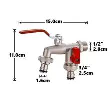 Robinets de jardin en alliage de zinc pour irrigation industrielle et domestique, 1 entrée, 2 sortie