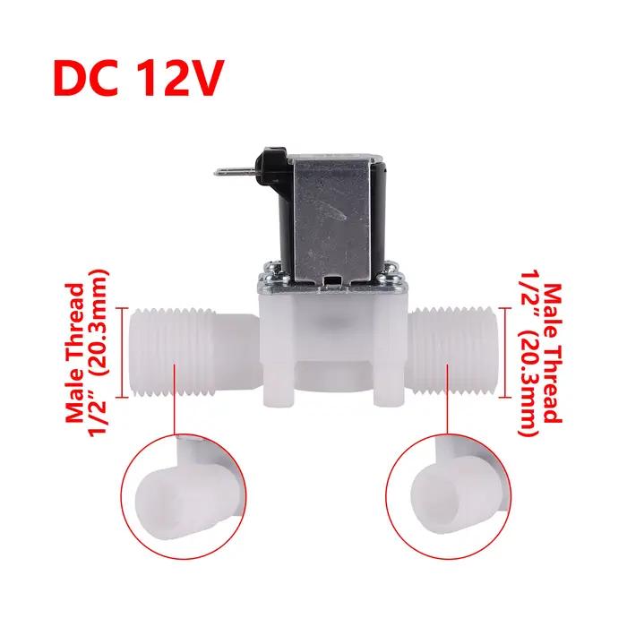 DC 12V AC 220V électrovanne d'entrée électrique normalement fermée 1/2 "3/4" 1/4 "N/C électrovanne d