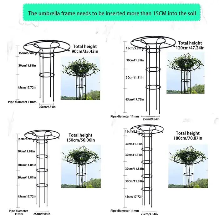 Treillis de Jardin pour Plantes Grimpantes, Tour Parapluie, Support DIY pour Pots de Fleurs