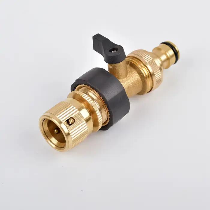 Mathiateur de tuyau d'arrosage en laiton à 3/4 voies, robinet de jardin, connecteur d'arrosage de ty