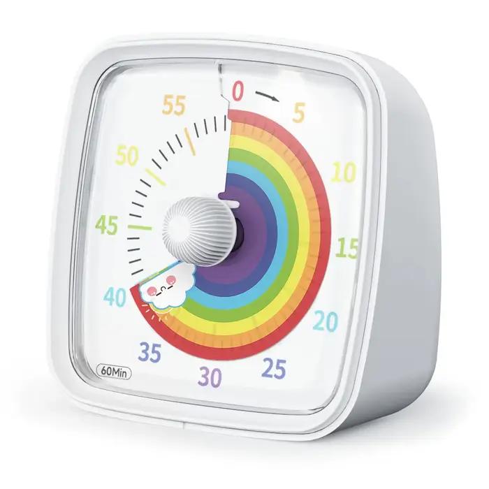 Yunbaoit-Minuterie visuelle avec veilleuse, compte à rebours de 60 minutes pour enfants et adultes,