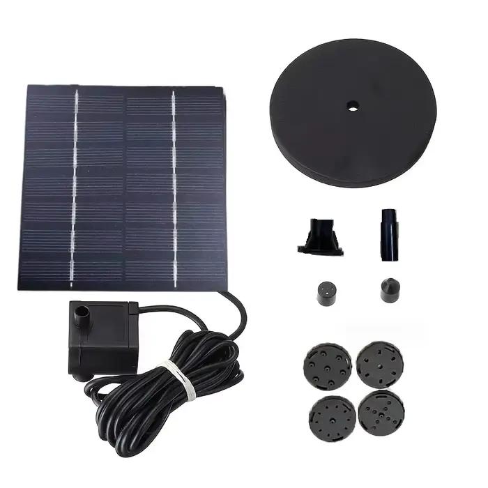 Pompe de fontaine solaire avec kit de panneau solaire, 6 buses, 62, 1.5W, bain d'oiseaux, sécuritair