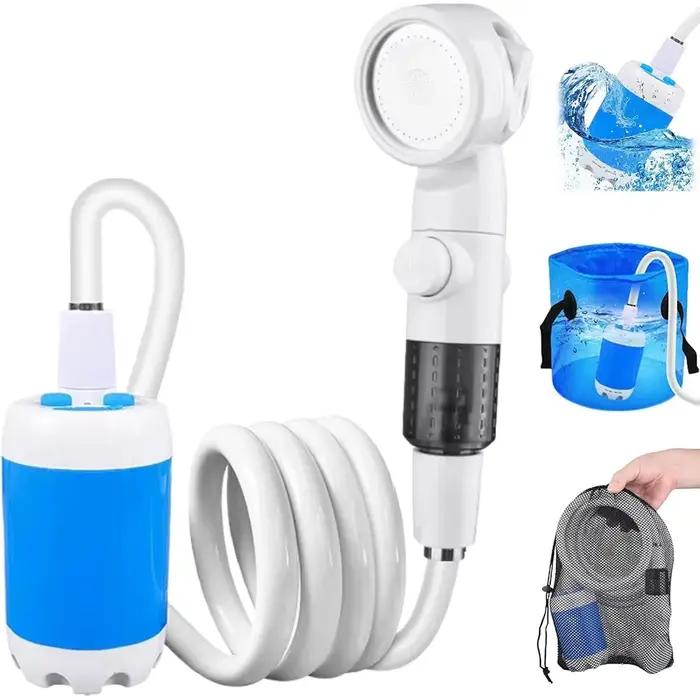 Douche portable rechargeable pour l'extérieur, pompe manuelle pour le camping, la randonnée, les voy