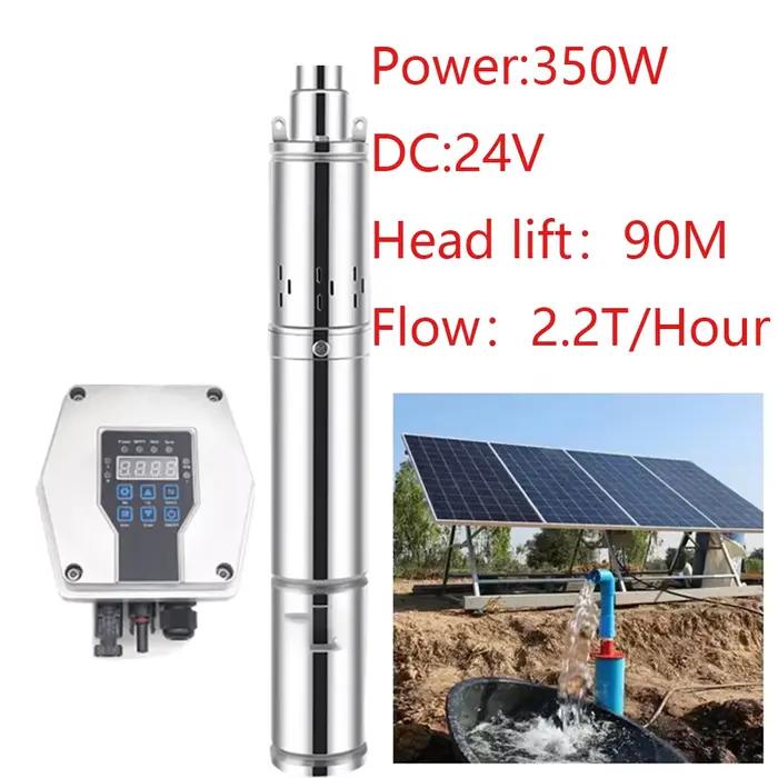 Pompe solaire de puits profond 750W 1000W 1200W, avec contrôleur MPPT, ensemble de capteurs de nivea