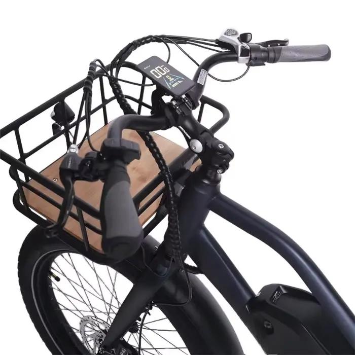 Vélo cargo électrique à contrôleur intelligent avec freins à disque avant et arrière et garde-boue, batterie au lithium 48v 10Ah, moteur de moyeu arrière 250W
