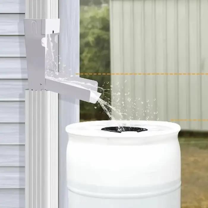 Système de récupération d'eau de pluie en métal avec déviateur et tamis, solution durable