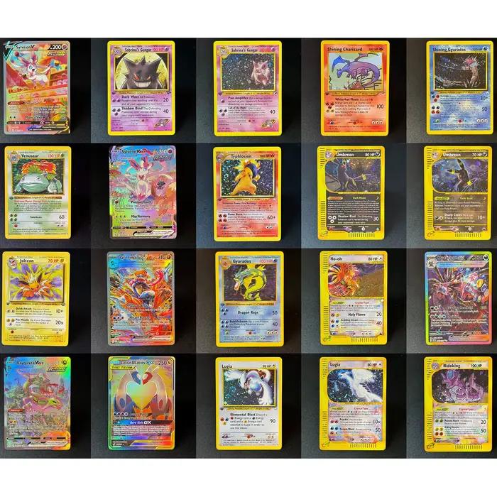 Ensemble complet de cartes de jeu de société PTCG Q (55 cartes), Blastoise/Charizard/Dragonite/Gengar/Lugia/Mew/Pikachu/Shining Charizard PTCG Proxy