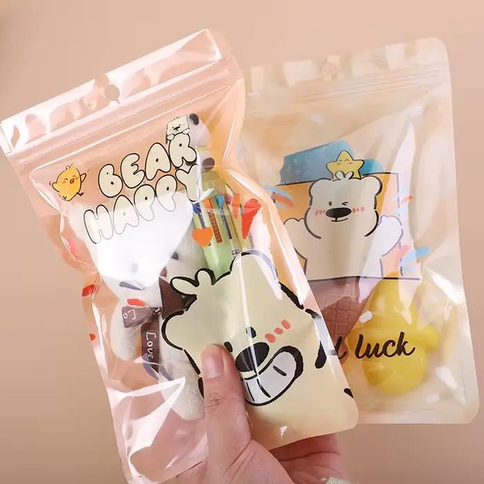 Sac de rangement scellé pour aliments, poche scellée, dessin animé, collation, bonbons, biscuits, emballage autoportant, emballage alimentaire de cuisson, sac scellé cadeau