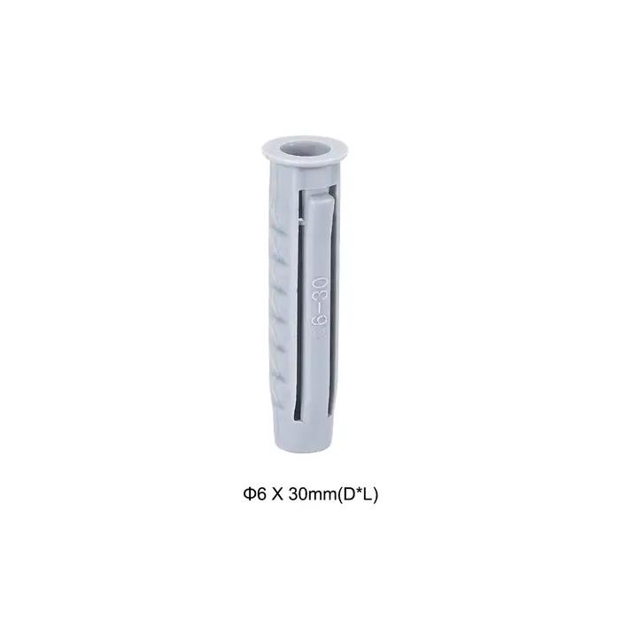 Uxcell 100 pièces 6mmX30mm tuyau d'expansion en plastique colonne béton ancre prise murale gris pour maison jardin bricolage Application