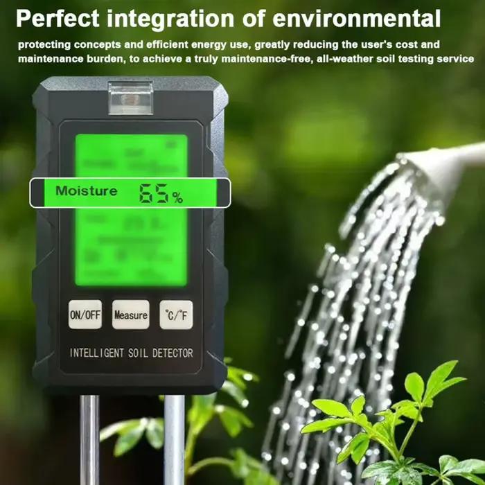 Testeur de sol multifonctionnel 6 en 1 analyseur de fertilité du sol pH température humidité luminosité soleil détecteur d'humidité air analyseur de sol pour jardinage