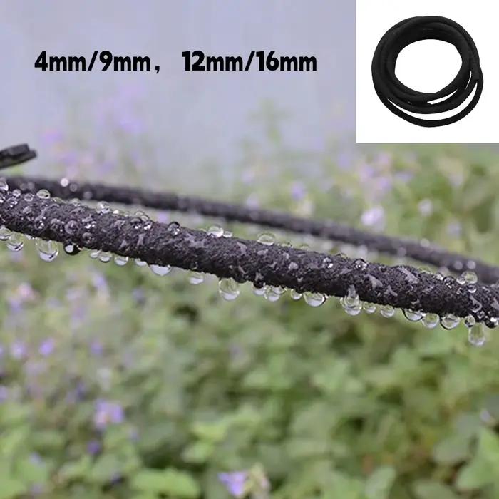 Tuyau d'eau perforé en caoutchouc PVC noir de 5m