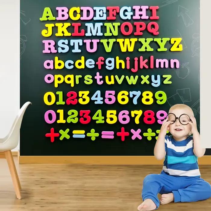 Lettres magnétiques chiffres Alphabet ABC 123 aimants pour réfrigérateur en plastique éducatif préscolaire jouet d'apprentissage ensemble majuscules minuscules mathématiques