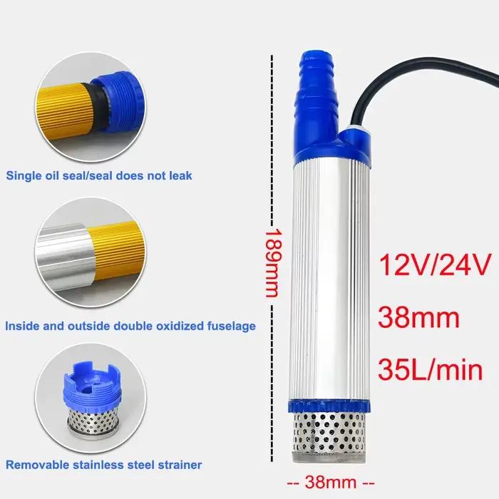 Pompe Submersible Portable 12V 24V 35L/min