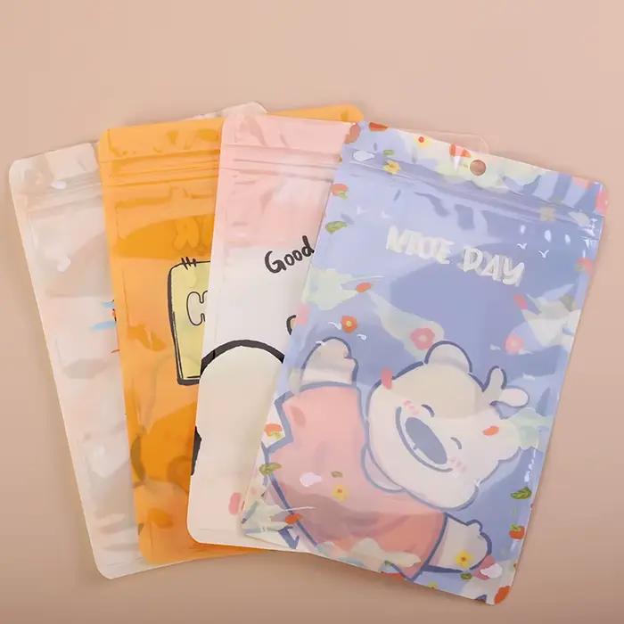 Sac de rangement scellé pour aliments, poche scellée, dessin animé, collation, bonbons, biscuits, emballage autoportant, emballage alimentaire de cuisson, sac scellé cadeau