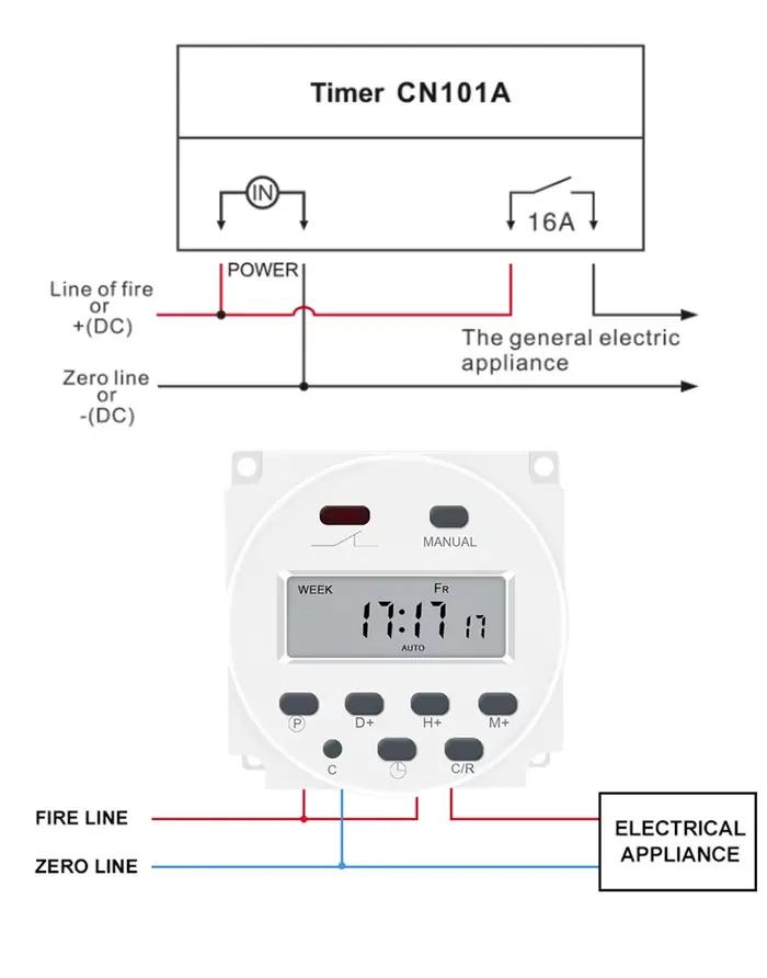 Minuterie électronique numérique CN101A programmable hebdomadaire pour contrôle automatique de l'éclairage ventilateur et systèmes d'arrosage occasions spéciales