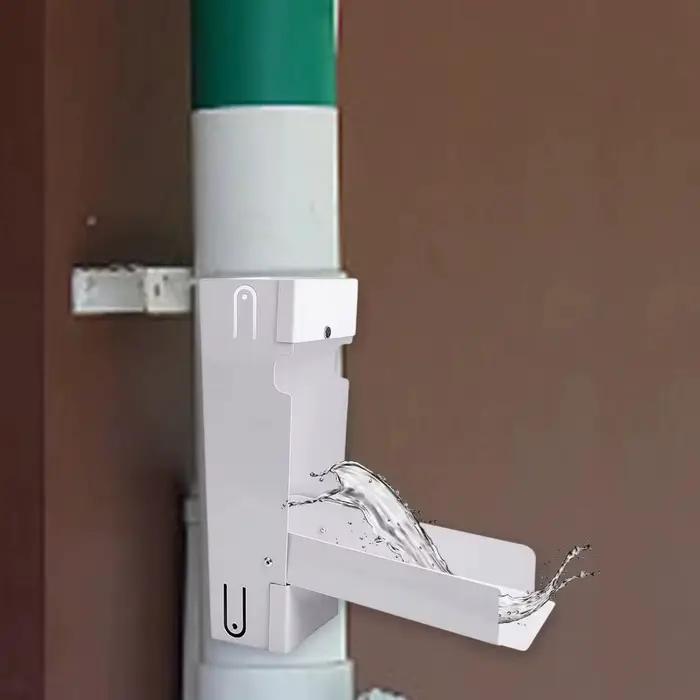 Système de récupération d'eau de pluie en métal avec déviateur et tamis, solution durable