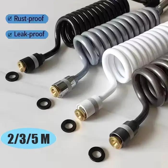 Nouveau 1.5/2/3/5M ressort Flexible rétractable tuyau de douche spirale