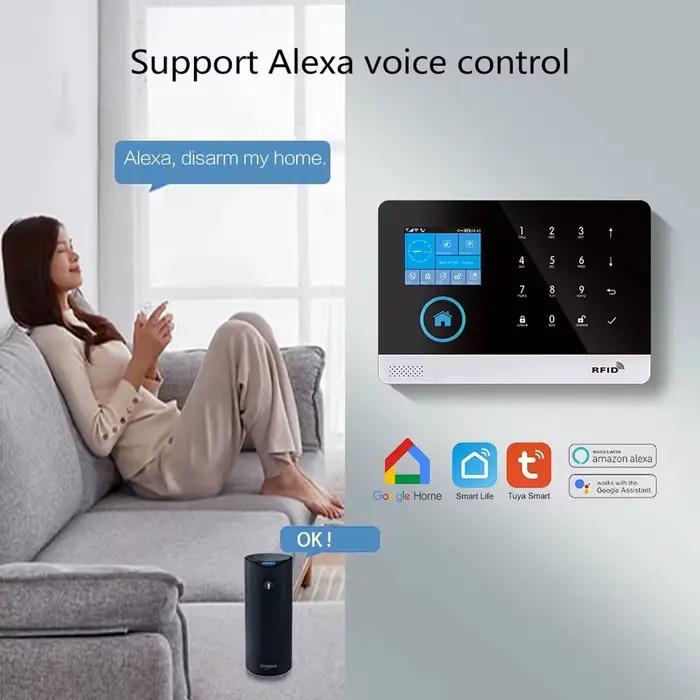 Caméra de surveillance PIR GSM WiFi système d'alarme de sécurité Alexa Tuya vie intelligente voleur invasion domotique alarme système de sécurité