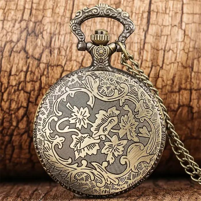 Montre de poche Steampunk Tour Eiffel Paris, mouvement à quartz analogique en bronze, avec chaîne de collier, souvenir