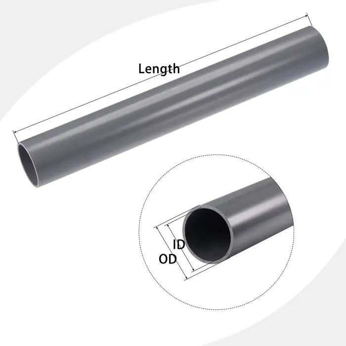 Tuyau rond rigide en PVC gris clair