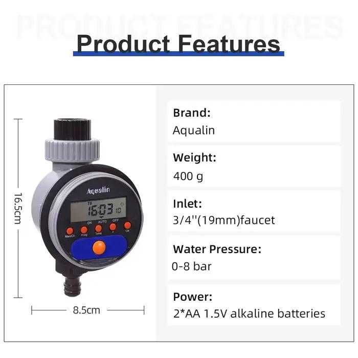 Automatique LCD Affichage Arrosage Minuterie Électronique Maison Jardin Ball Valve