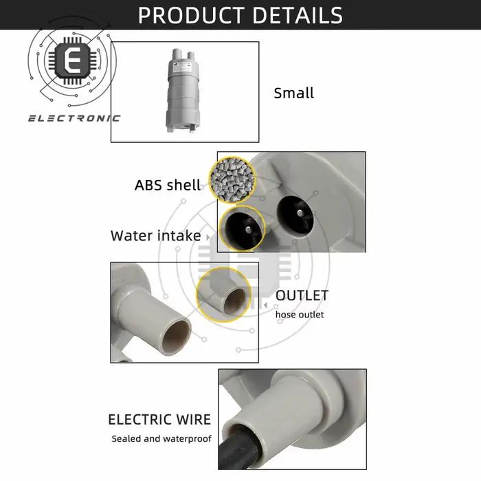 Pompe à eau micro de moteur de SubSN 24 volts 5M 10L/minute pour le JT-500 solaire d'aquarium