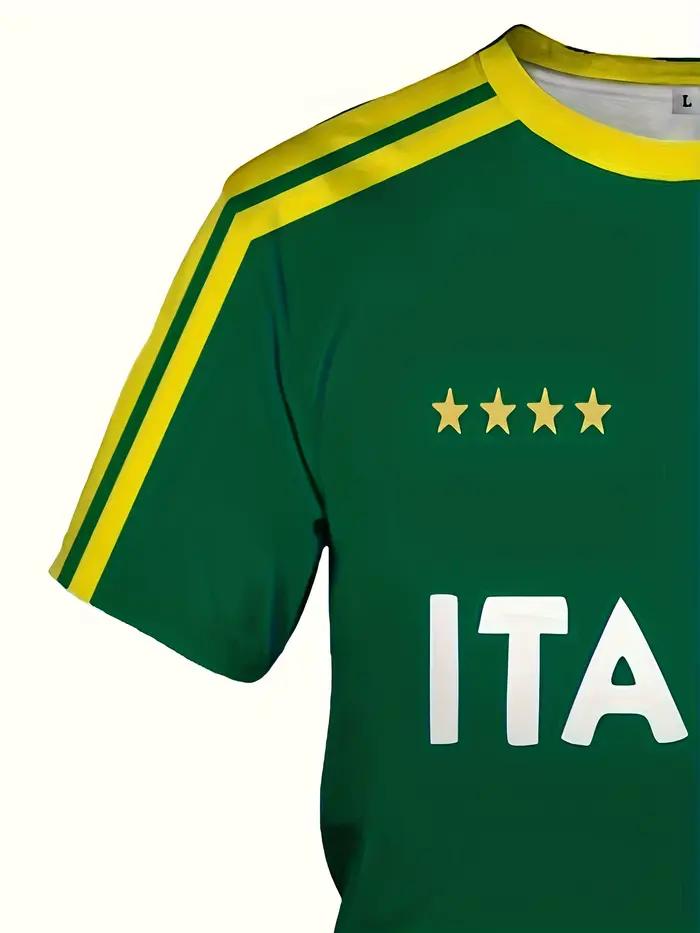 T-shirt orné du drapeau italien - adapté aux hommes et aux femmes - pour les activités estivales en plein air et les tenues de football - mode urbaine