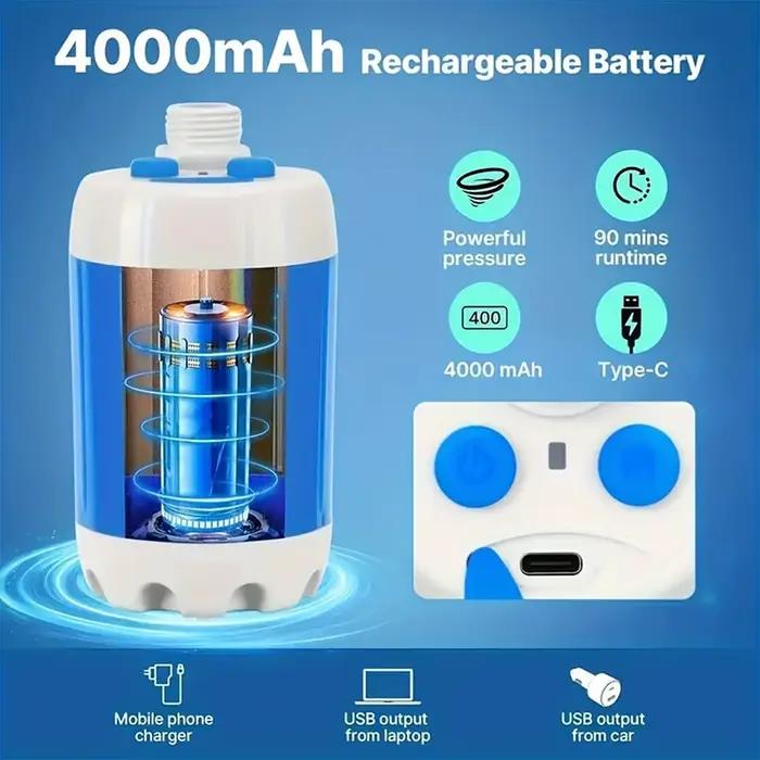 Douche portable rechargeable pour l'extérieur