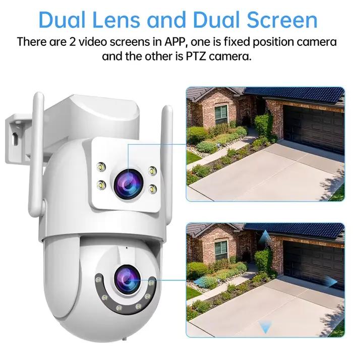 Jooan 4K 8MP HD Wifi PTZ caméra extérieure 5G Wifi double objectif caméras IP de sécurité 5X Zoom AI suivi ONVIF CCTV caméra de Surveillance