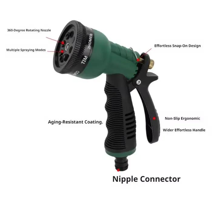Pistolet d'arrosage haute pression 8 modes pour jardin