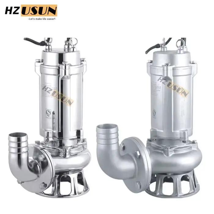 Pompe centrifuge submersible à déchets et eaux usées en acier inoxydable
