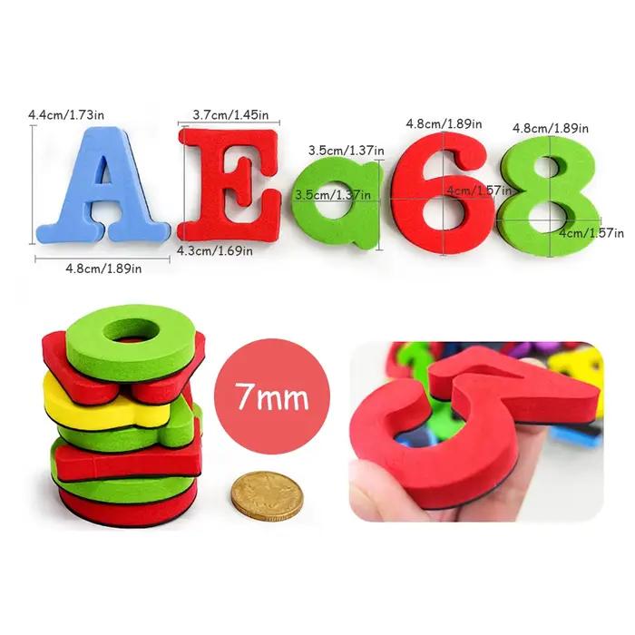 Lettres magnétiques chiffres Alphabet ABC 123 aimants pour réfrigérateur en plastique éducatif préscolaire jouet d'apprentissage ensemble majuscules minuscules mathématiques