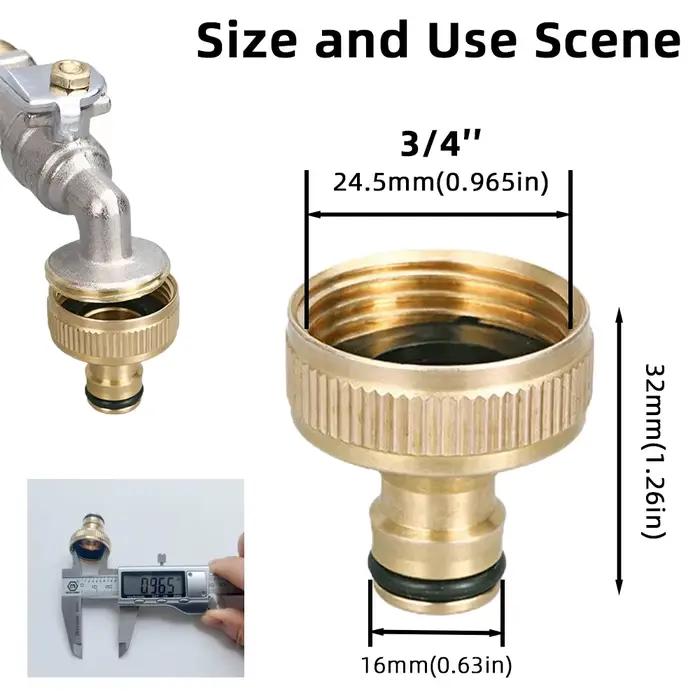 2 pièces Adaptateur de robinet de jardin en laiton 3/4'' pour tuyau d'arrosage
