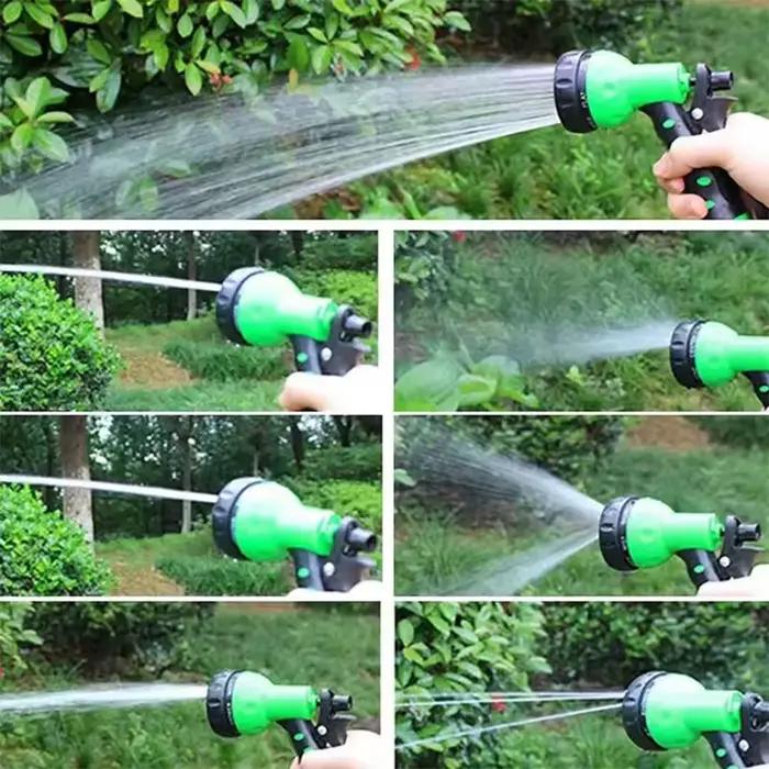 Tuyau d'arrosage magique extensible vert de 25 à 200 pieds avec buse de pulvérisation à 7 fonctions