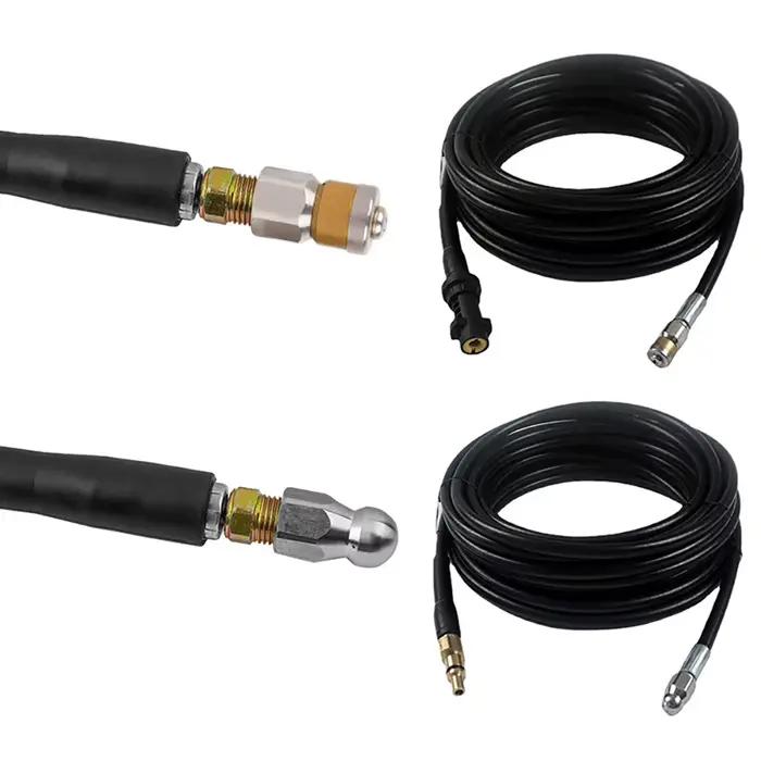 Tuyau de nettoyage haute pression pour égouts compatible Karcher adaptateur universel LAVOR pour nettoyeur haute pression kit de déboucheur de canalisations PVC renforcé nylon occasions spéciales carwash plomberie