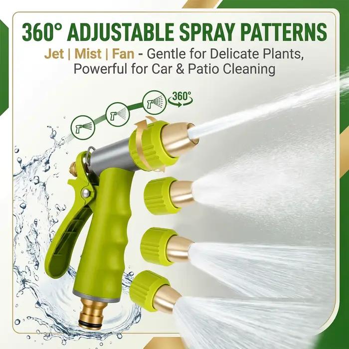 Buse de pulvérisation pratique pour tuyau d'arrosage avec pulvérisateur d'eau réglable pour l'arrosage des pelouses