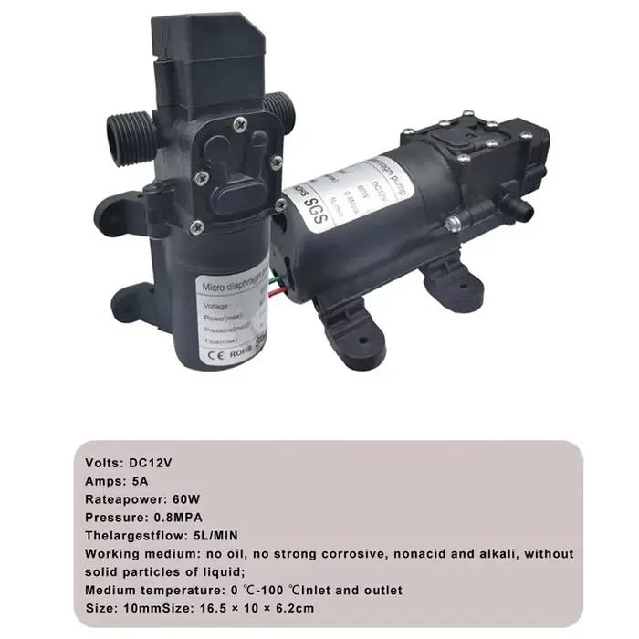 Pompe à membrane haute pression Dc 12V 120PSI 60W 5L/Min