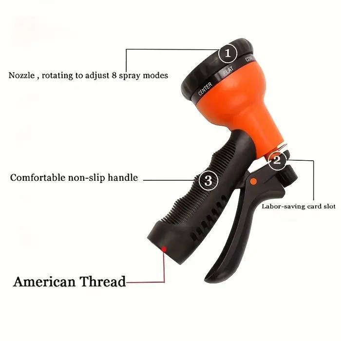 Buse de tuyau d'arrosage multifonctionnelle haute pression en plastique Durable avec conception de déclenchement