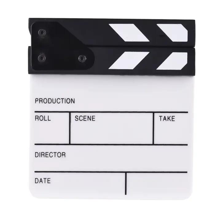 Clapboard acrylique de taille compacte, effaçable à sec, Film TV, directeur de film, scène d'action coupée, clapet de film en ardoise