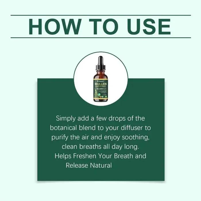 Gouttes à base de feuilles de molène 30000 mg – Formule puissante de détoxification pulmonaire à absorption rapide – Protège le système respiratoire de toute la famille