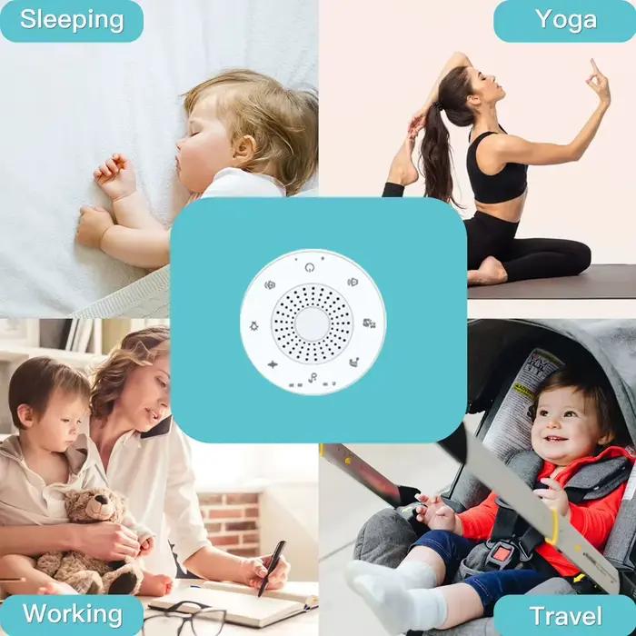 Machine à bruit blanc 30 sons, lampe de nuit douce et réglable, apaisant pour bébé, générateur de bruit pour soulager l'insomnie des bébés et des adultes