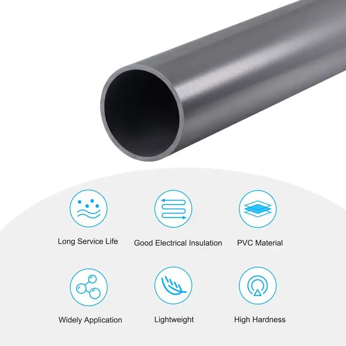 Tuyau rond rigide en PVC gris clair