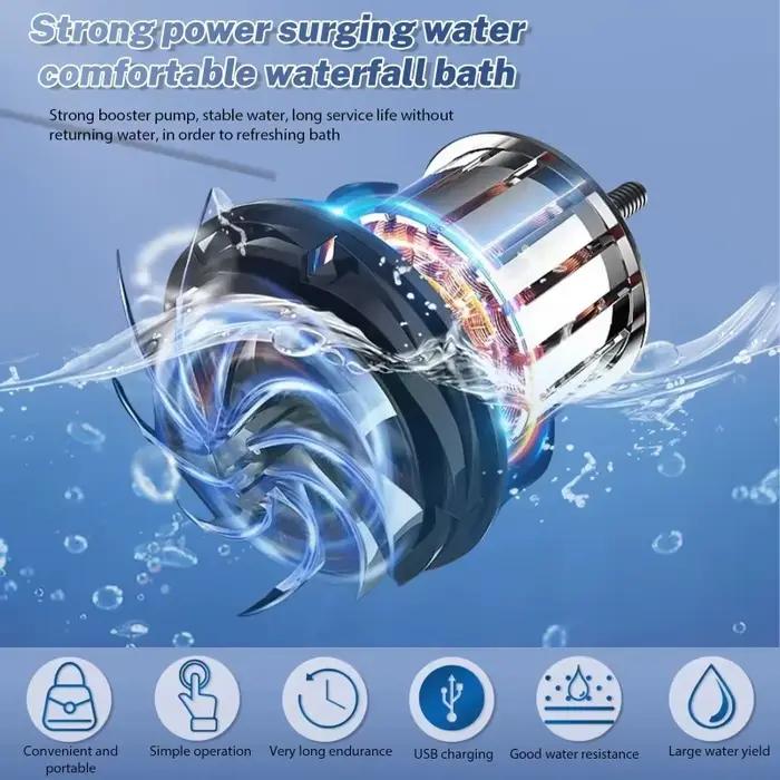 Pulvérisateur d'eau Compact portatif Rechargeable de douche extérieure pour l'arrosage de fleurs de lavage de voiture et le bain Camping randonnée